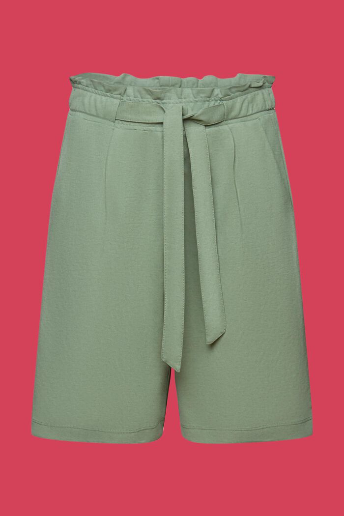 Pull-on Bermuda shorts with tie belt, PALE KHAKI, detail image number 6