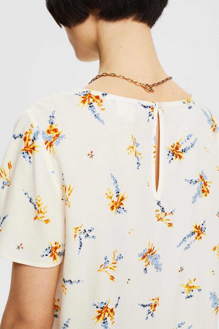 Blouse with a floral pattern, LENZING™ ECOVERO™, OFF WHITE, detail image number 2