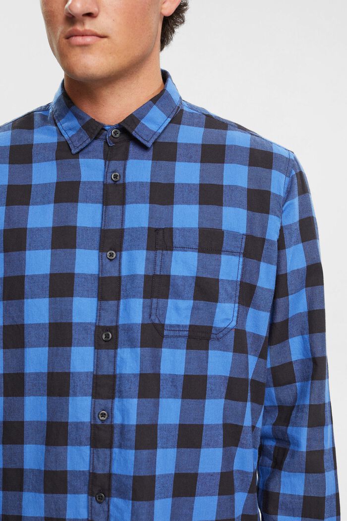 Vichy-checked flannel shirt of sustainable cotton, BLUE, detail image number 0