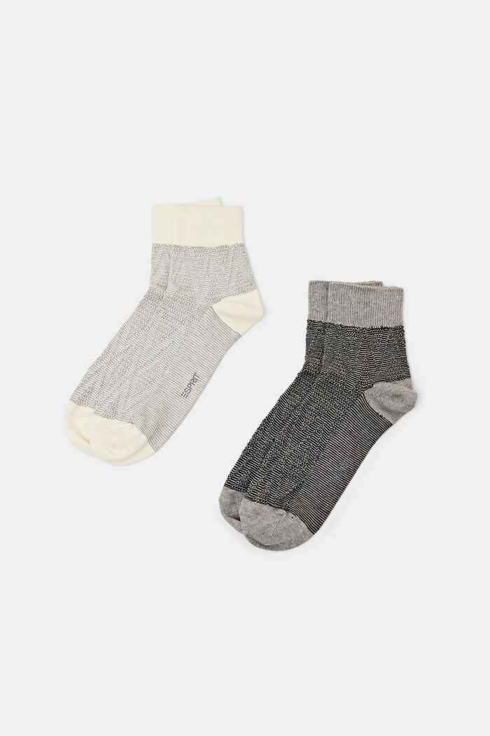 2-Pack Structured Socks, GREY, detail image number 0