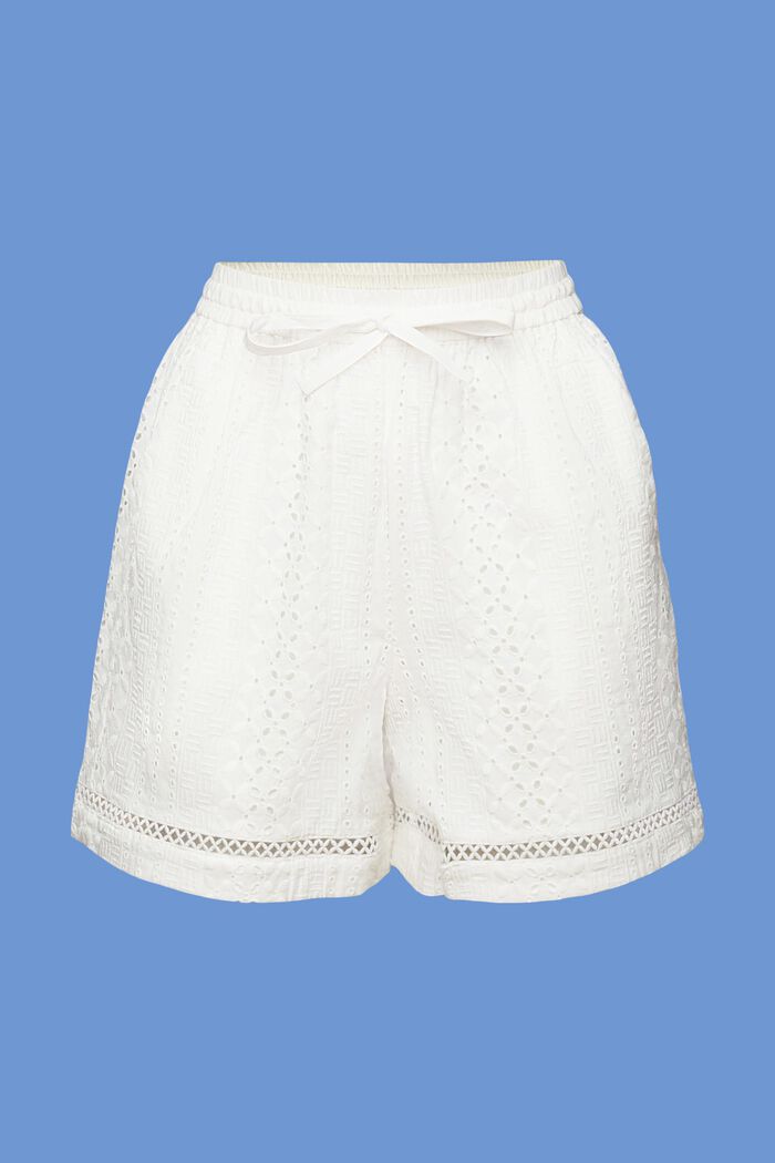 Embroidered shorts, LENZING™ ECOVERO™, WHITE, detail image number 7