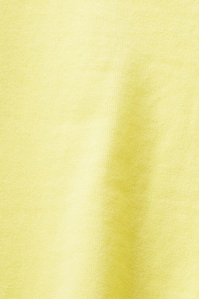 Knit Crewneck Sweater, PASTEL YELLOW, detail image number 4