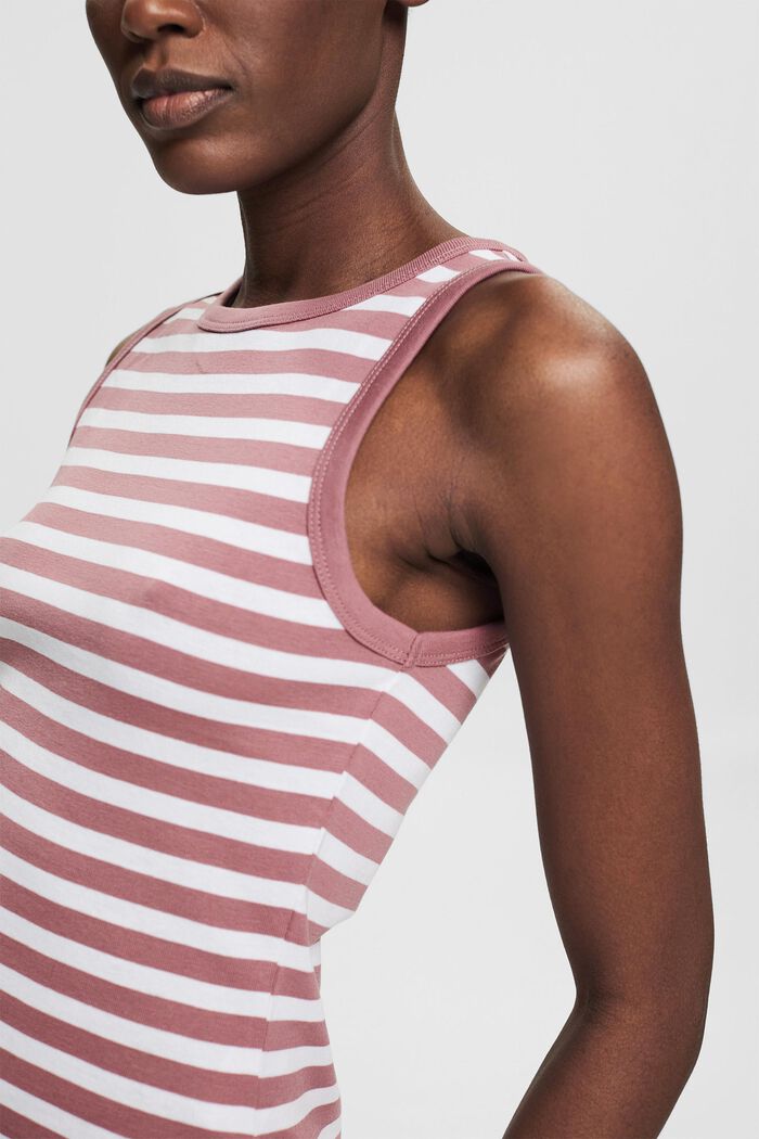 Sleeveless top with striped pattern, MAUVE, detail image number 2