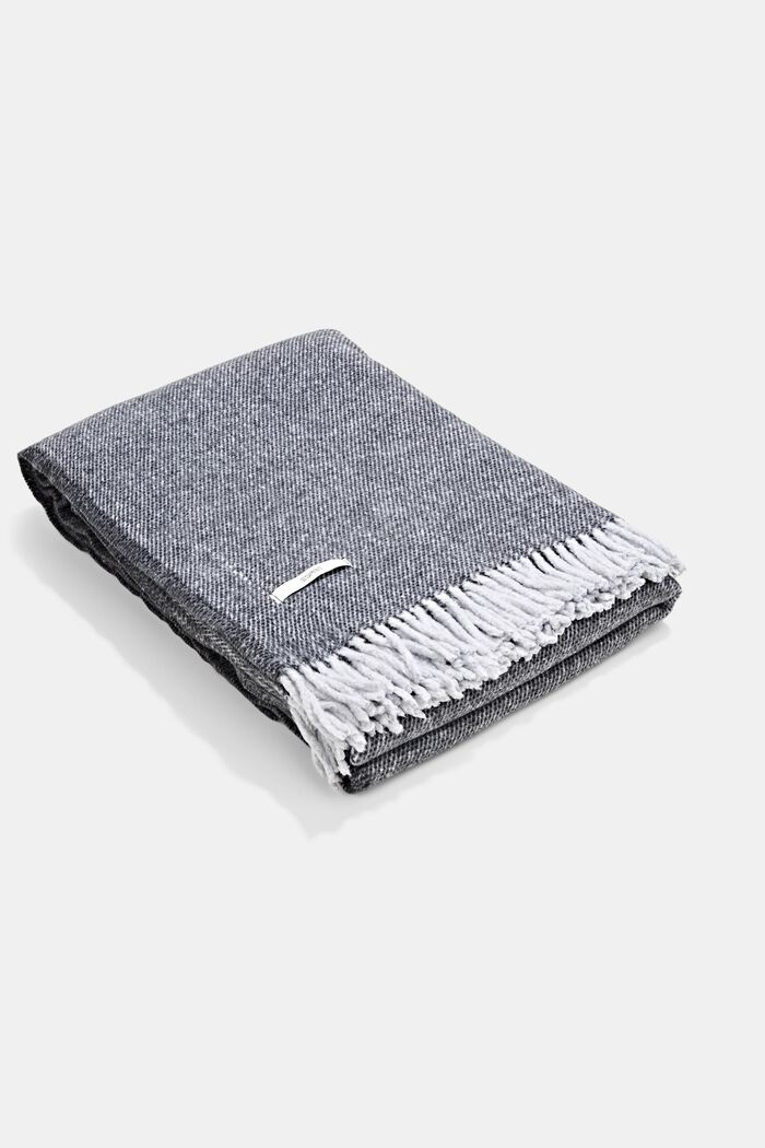 Soft throw in blended cotton, ANTHRACITE, detail image number 0