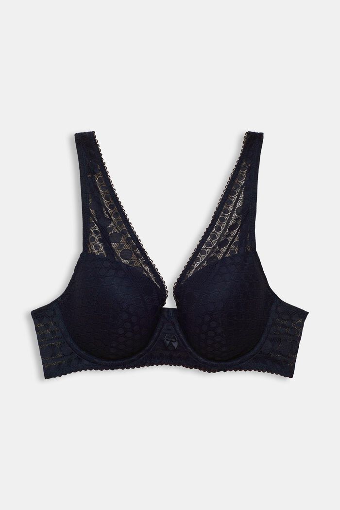 Padded underwire bra in graphic lace