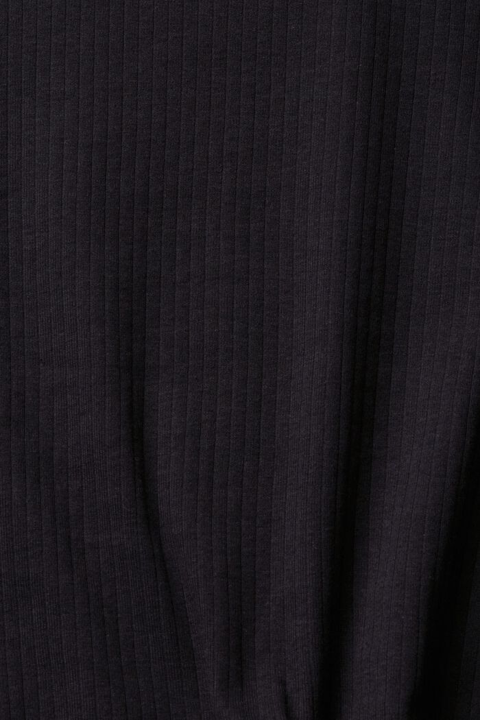 Cropped, roll neck long-sleeved top, BLACK, detail image number 5