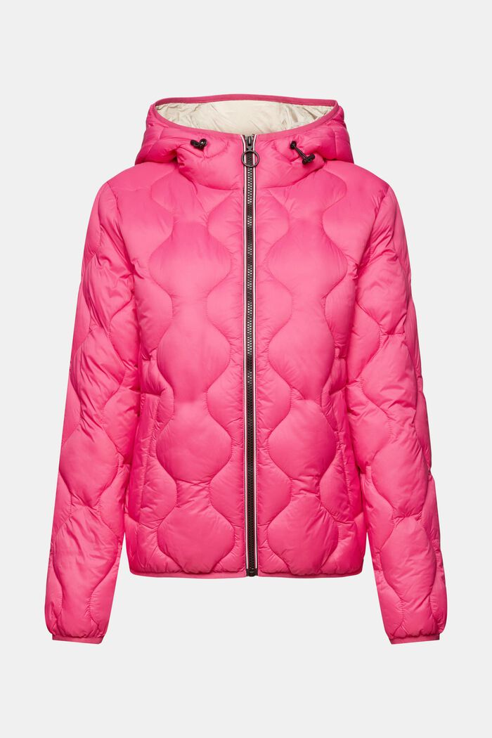 Quilted jacket with drawstring hood, PINK FUCHSIA, detail image number 6