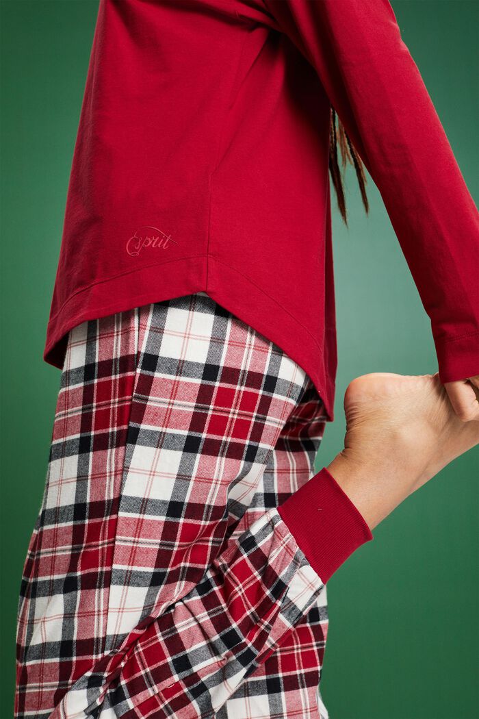 Checked Flannel Pyjama Set, NEW RED, detail image number 2