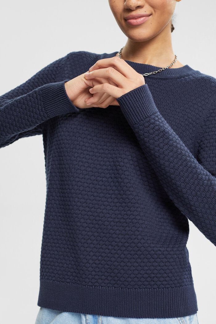 Textured knit jumper, NAVY, detail image number 2