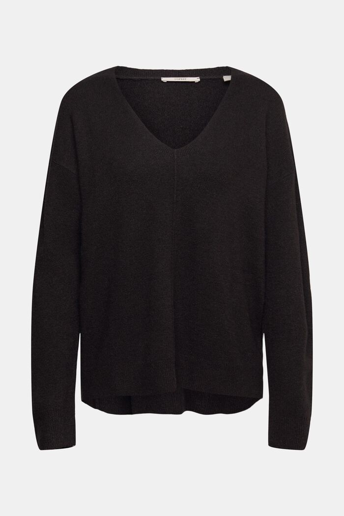 Wool blend jumper, BLACK, detail image number 2