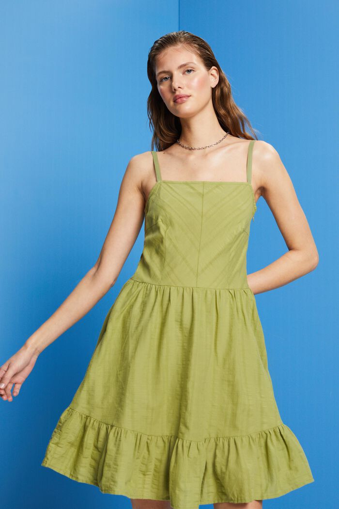 Cotton mini dress, PISTACHIO GREEN, detail image number 0