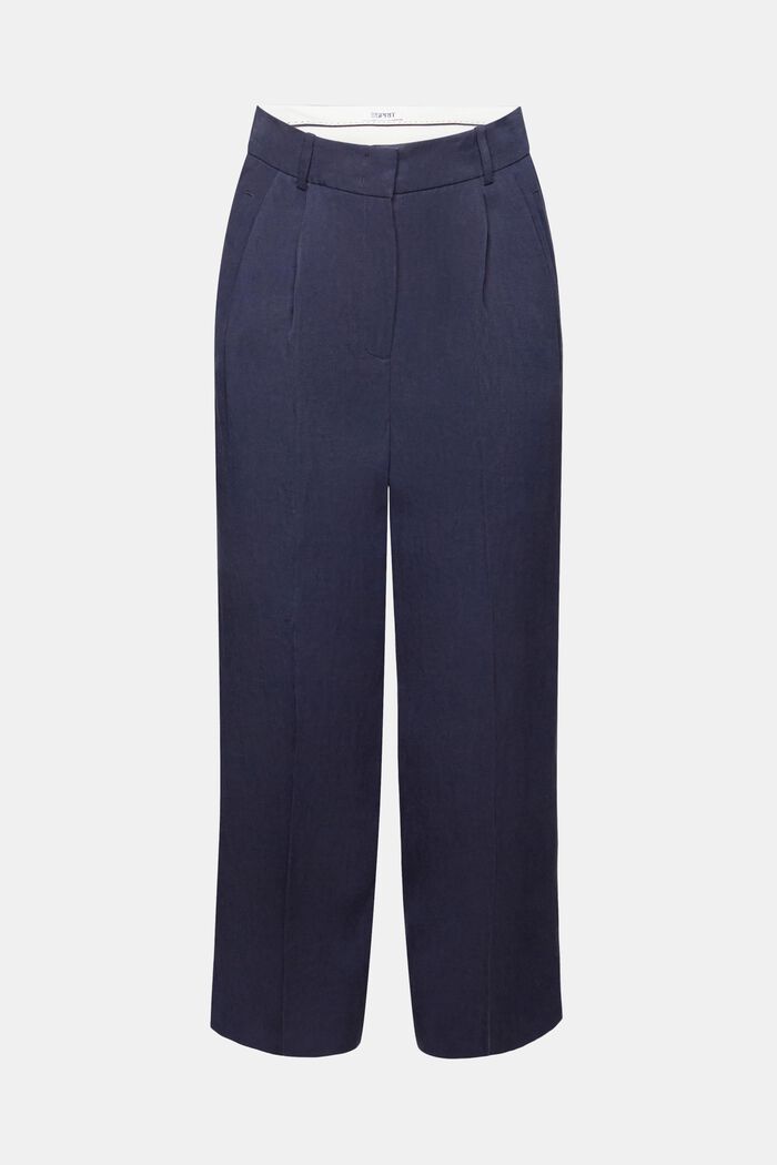 High-Rise Wide-Leg Culotte Pants, NAVY, detail image number 6