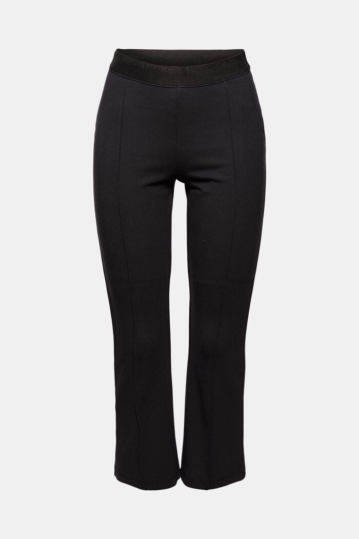 Recycled: cropped trousers in punto jersey, BLACK, detail image number 6