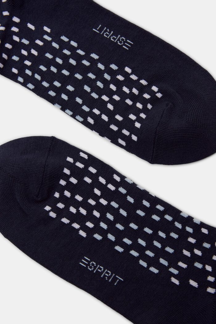 2-pack of dot pattern socks, organic cotton, NAVY/LIGHT BLUE, detail image number 2