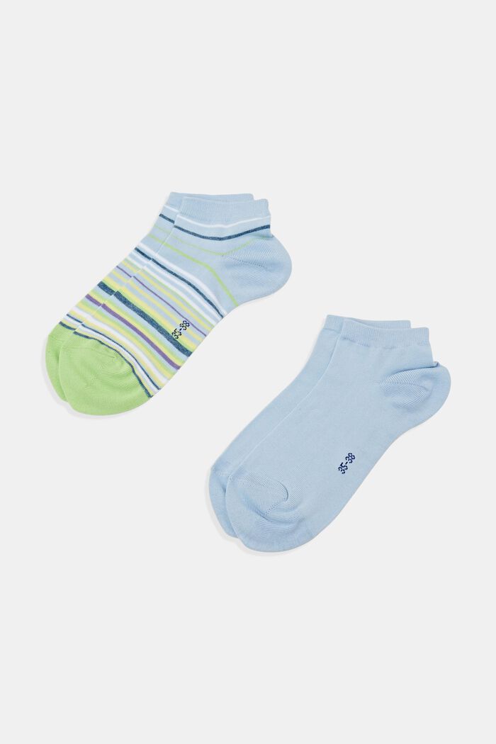 2-pack of colourful trainer socks, organic cotton, LIGHT BLUE, detail image number 0
