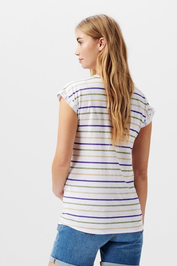 Striped t-shirt, organic cotton, NIGHT SKY BLUE, detail image number 1