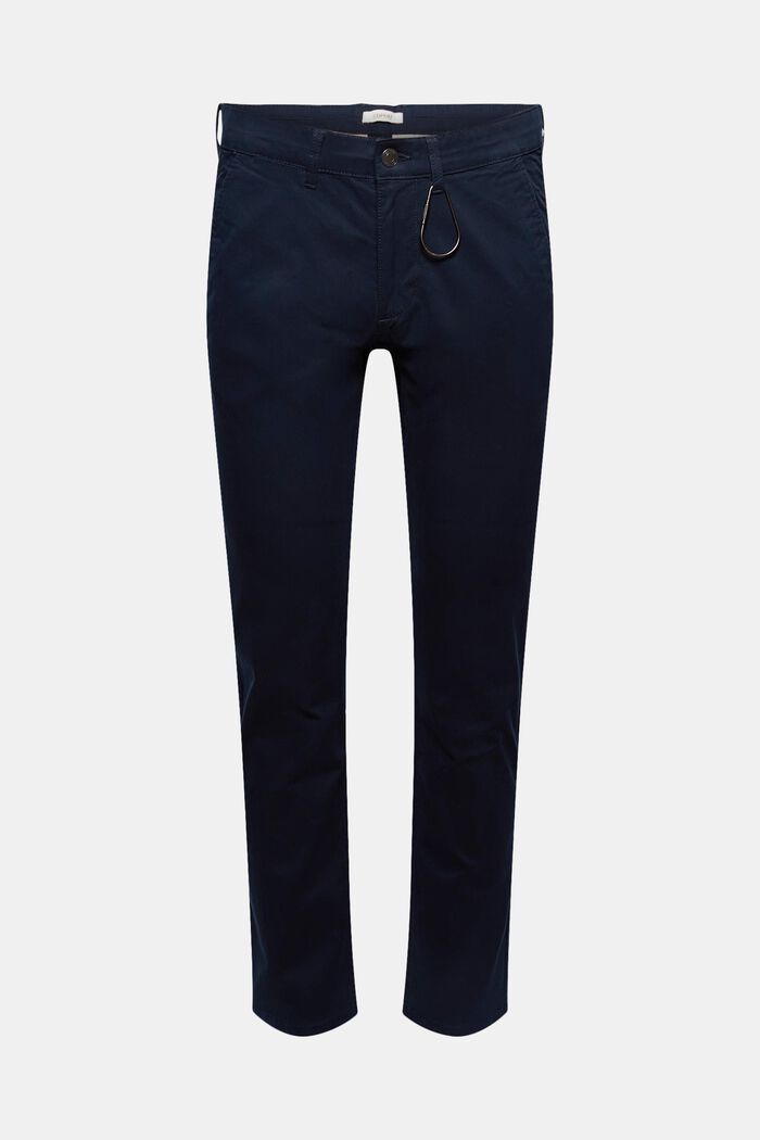 Stretch chinos, organic cotton, NAVY, detail image number 0