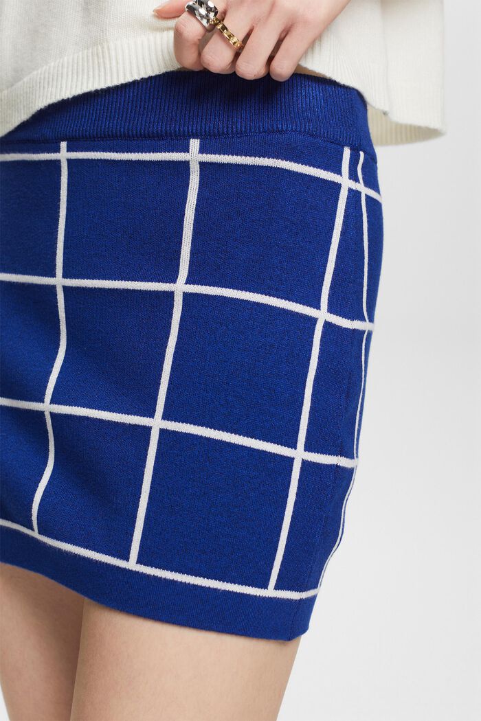 Jacquard-Knit Mini Skirt, BRIGHT BLUE, detail image number 4