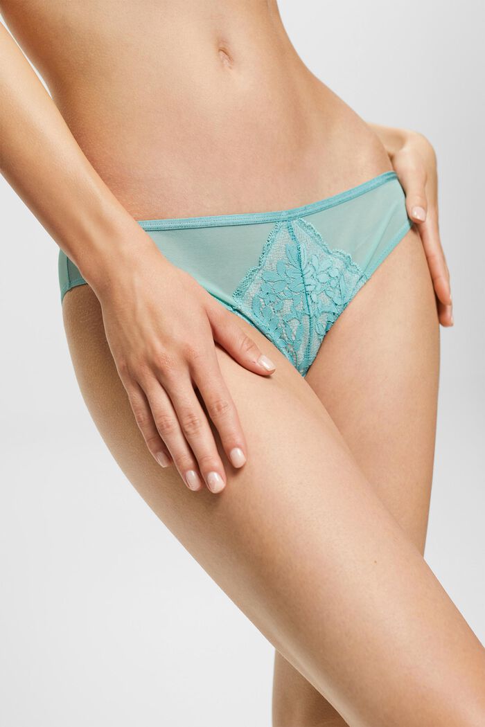 Hipster briefs with lace, AQUA GREEN, detail image number 3