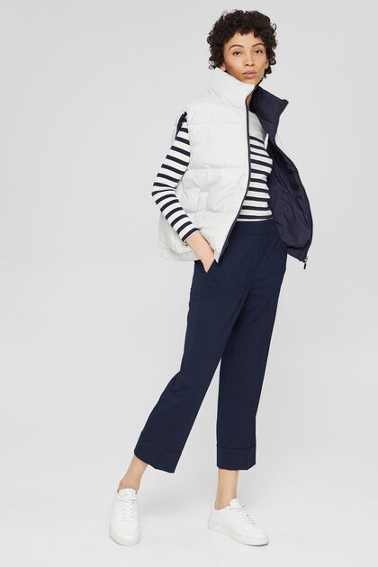 Mid-rise cropped trousers, NAVY, overview