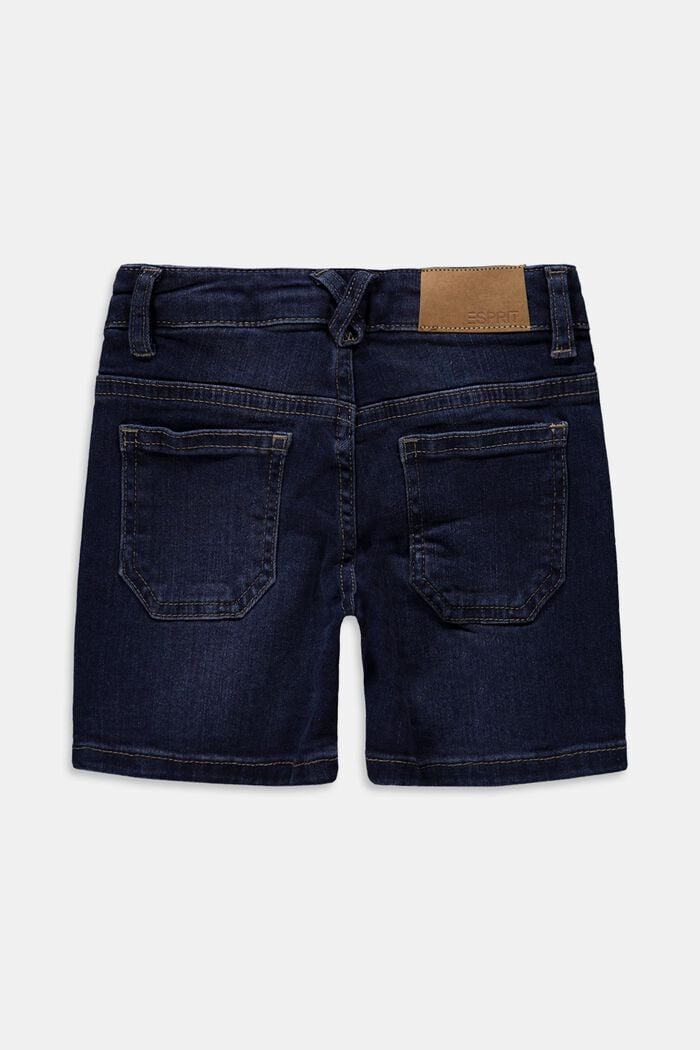 Denim shorts with an adjustable waistband