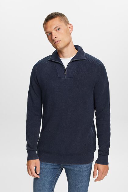 Half-zip jumper, 100% cotton