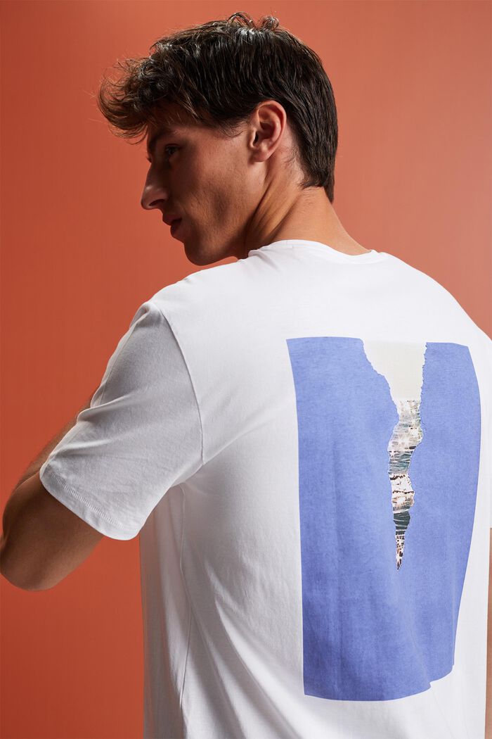 Jersey t-shirt with back print, 100% cotton, WHITE, detail image number 4