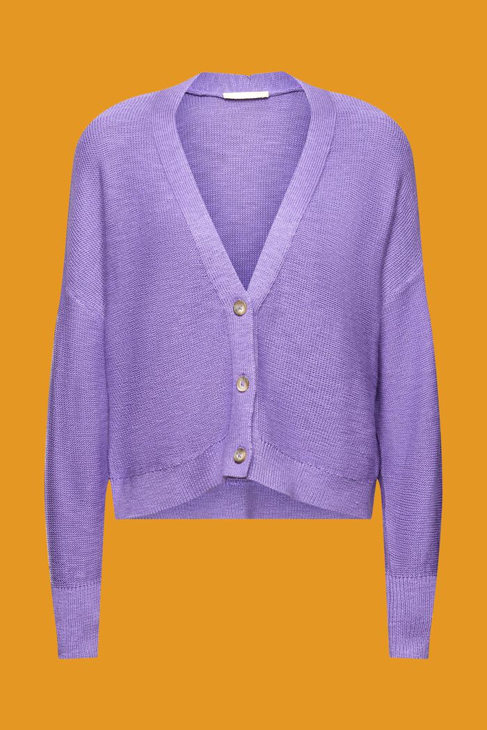 Knitted cotton cardigan, PURPLE, detail image number 5