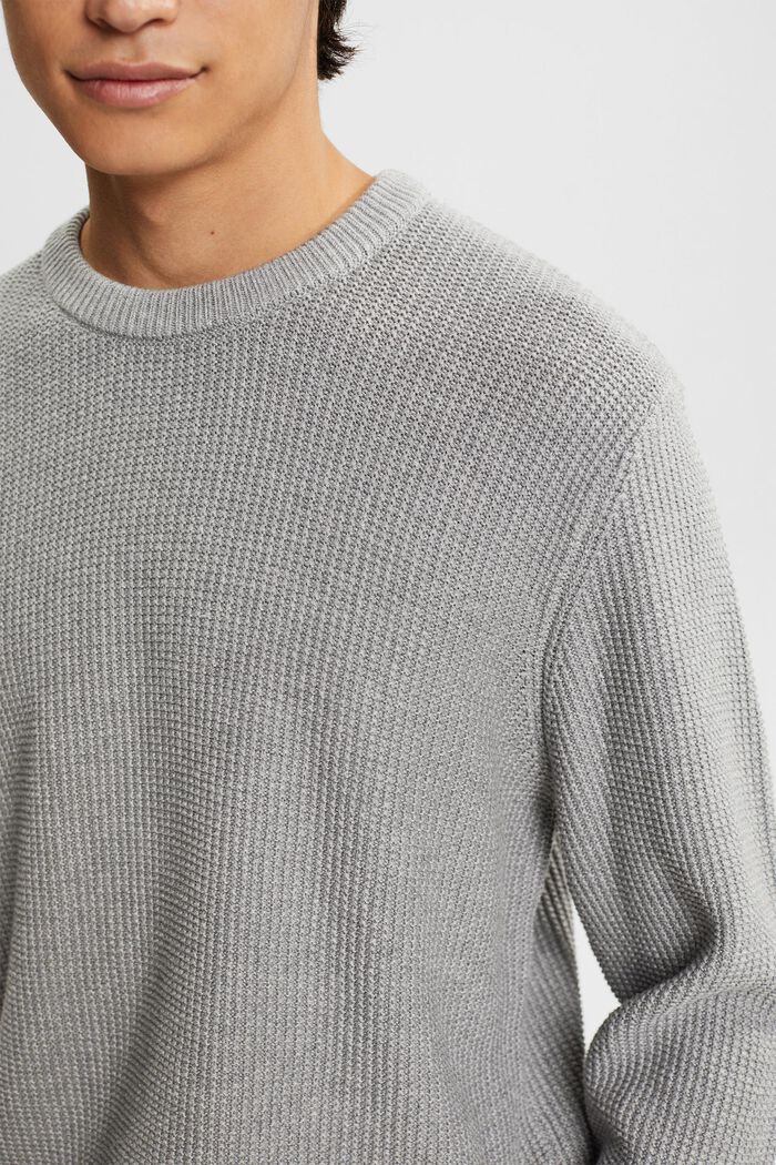 Pure cotton jumper, MEDIUM GREY, detail image number 0