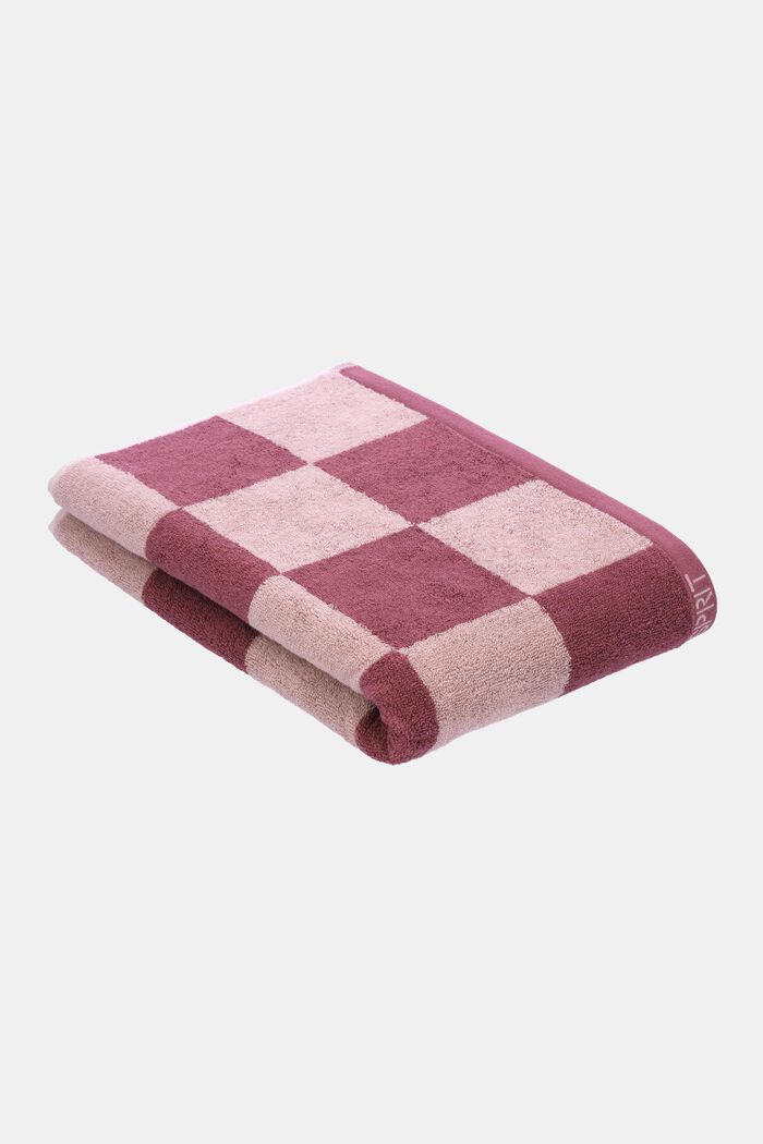 Chequered pattern towel, 100% cotton, BLACKBERRY, detail image number 1