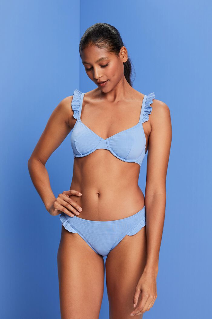 ESPRIT - Recycled: underwired bikini top with ruffles at our online shop