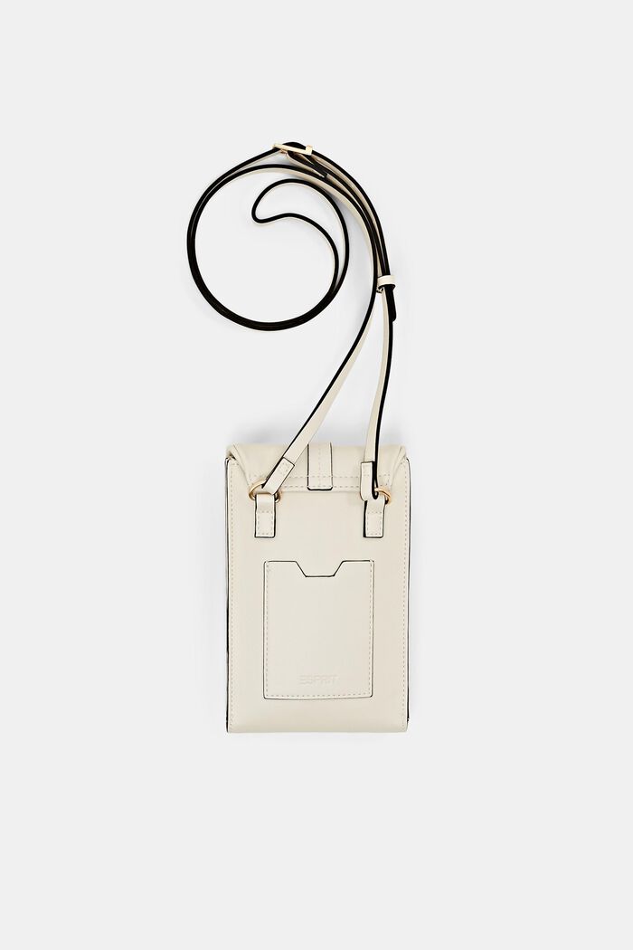 Faux Leather Crossbody Phone Bag, CREAM BEIGE, detail image number 2