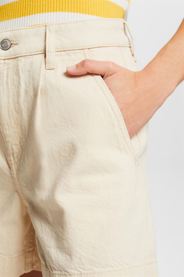 Washed Cotton Twill Shorts, OFF WHITE, detail image number 3