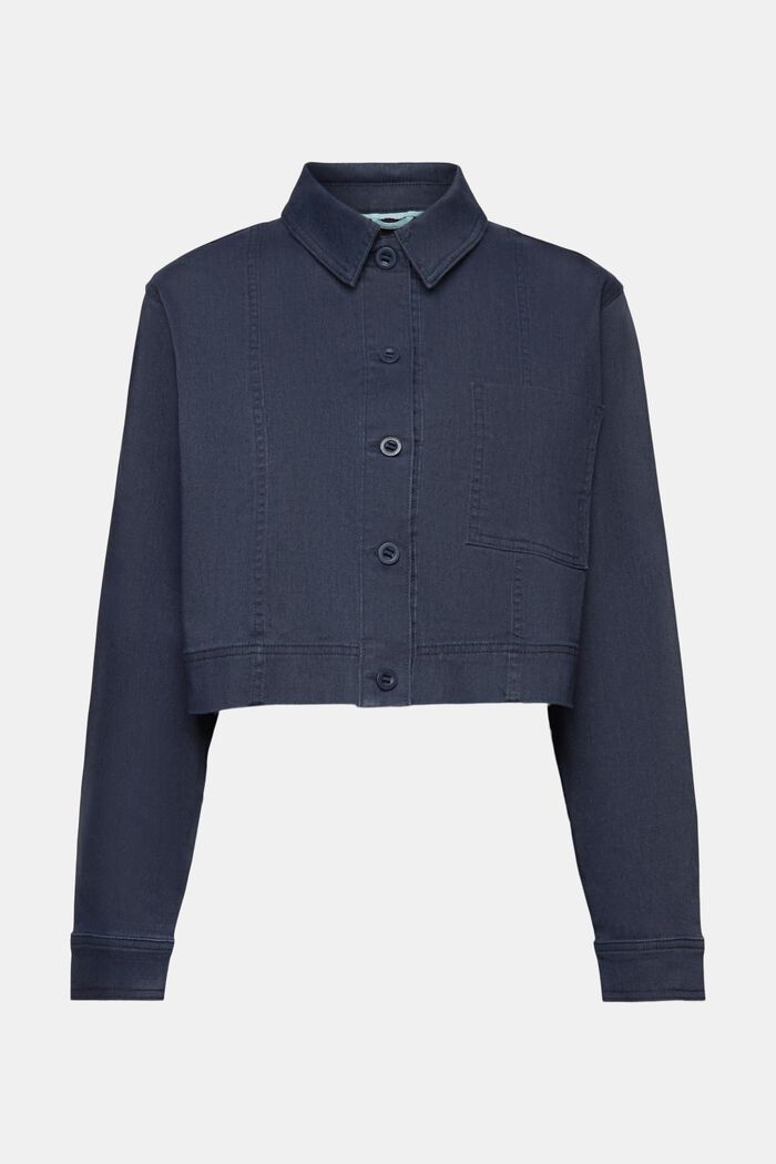 Cropped Cotton-Twill Jacket, NAVY, detail image number 6