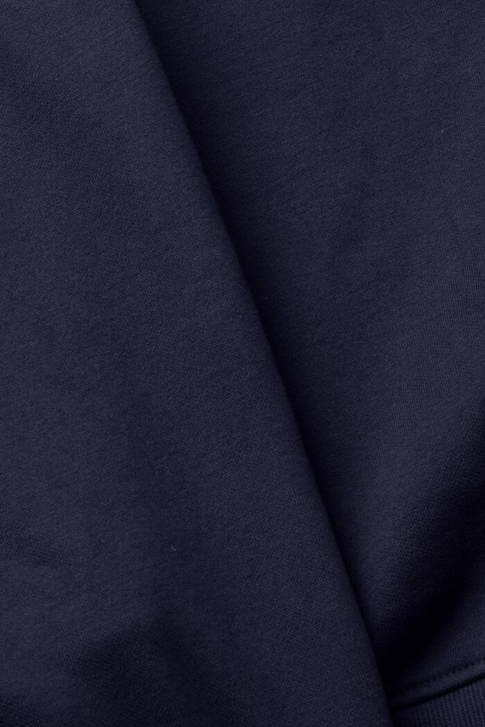 Sweatshirt with logo print and embroidered flowers, NAVY, detail image number 5