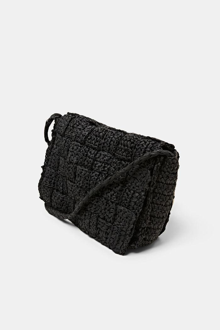 Crochet Flap Shoulder Bag, BLACK, detail image number 2