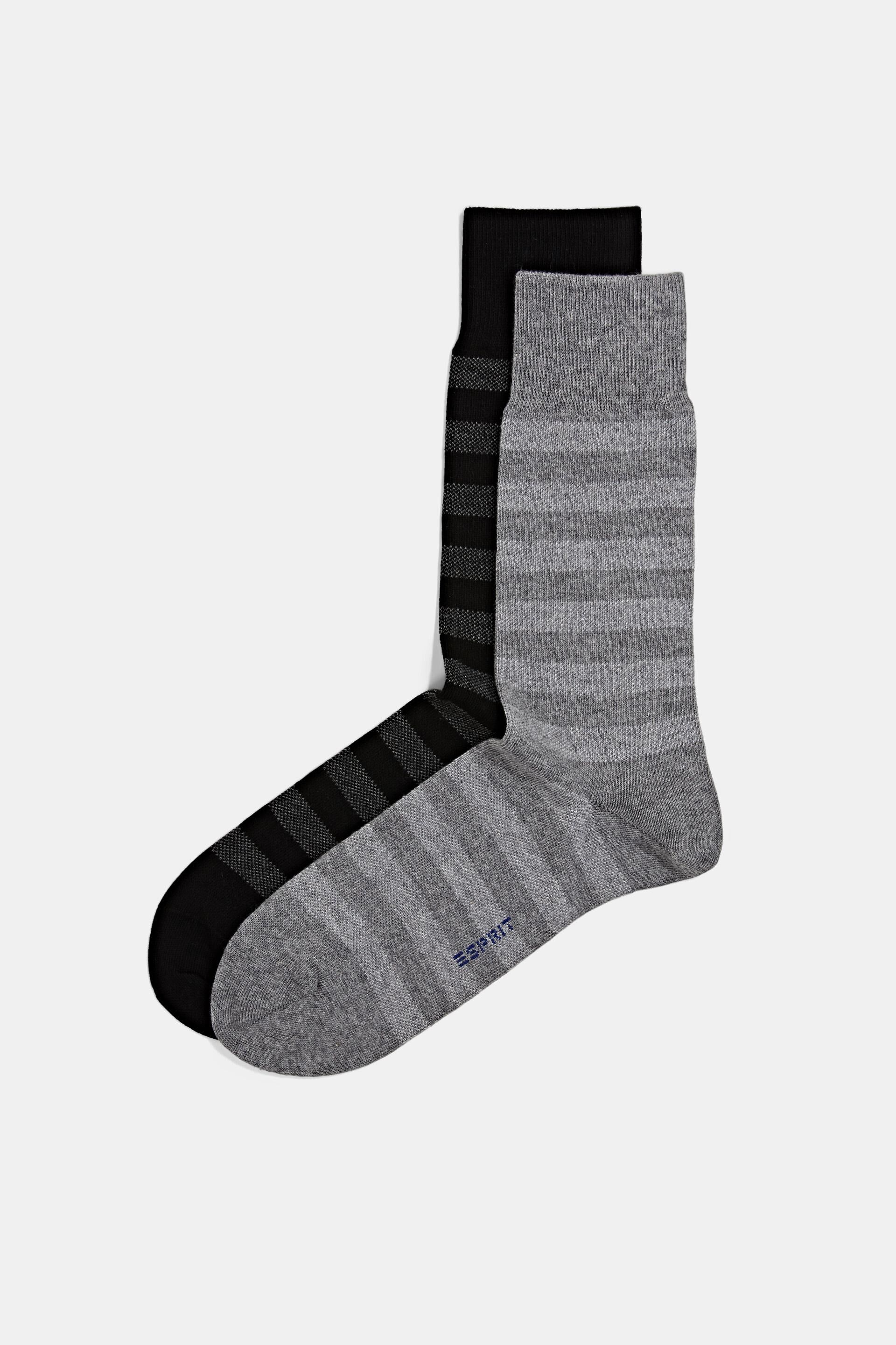 ESPRIT Unisex Kids Foot Logo 2-Pack Socks Cotton Black Grey More Colours Thin Colourful Calf Socks For Boys Or Girls Plain For Summer Or Winter Ideal For School Multipack 2 Pairs