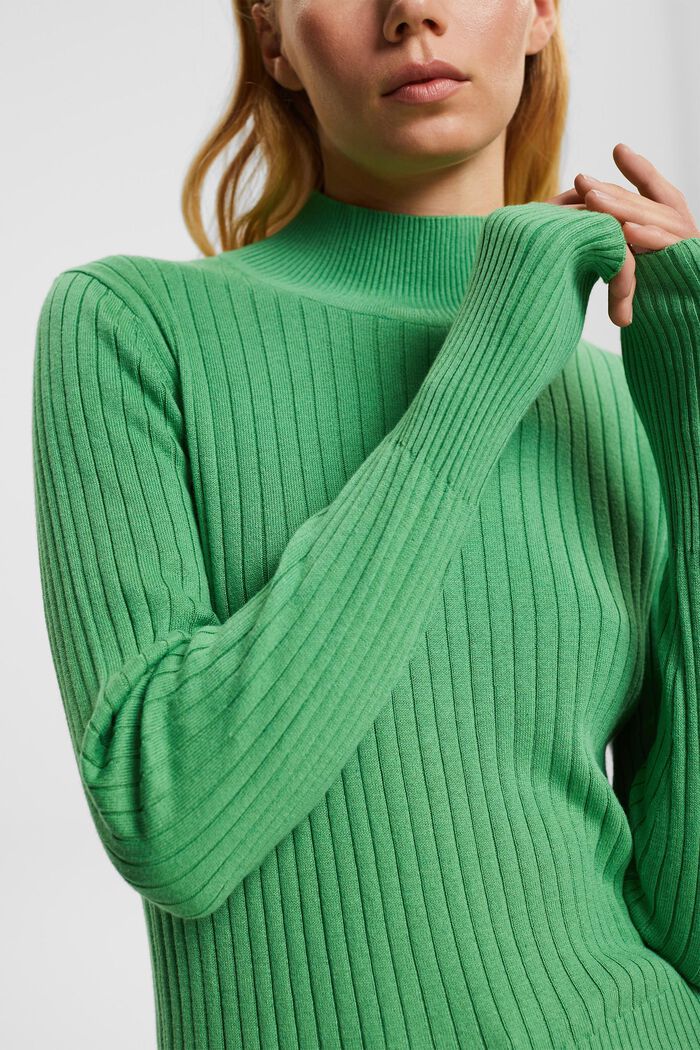Ribbed knit jumper, GREEN, detail image number 0