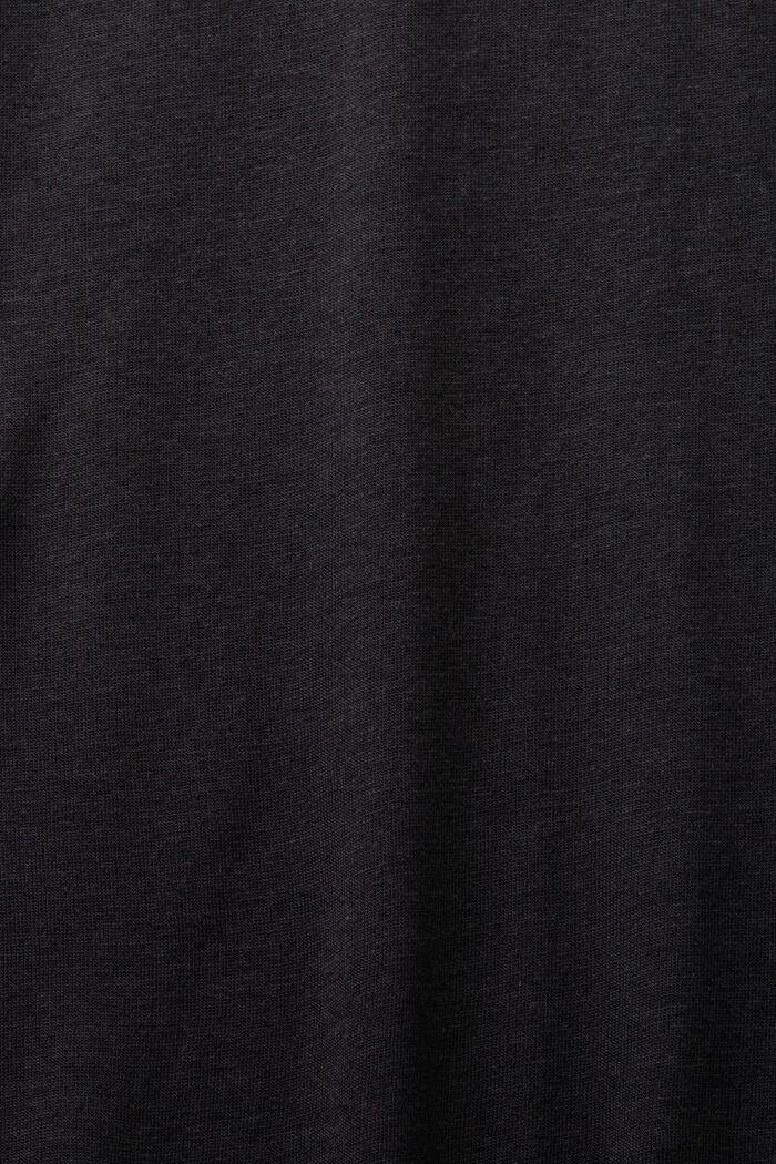 Cotton-Blend Jersey Turtleneck, BLACK, detail image number 5