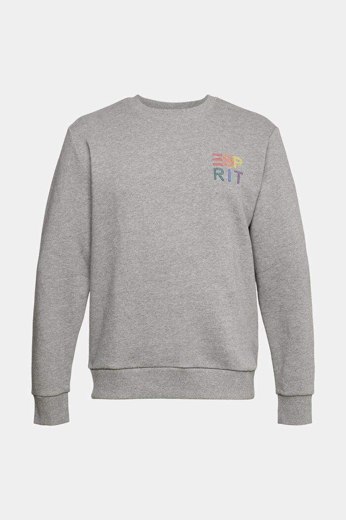 Sweatshirt with a colourful embroidered logo, MEDIUM GREY, detail image number 6