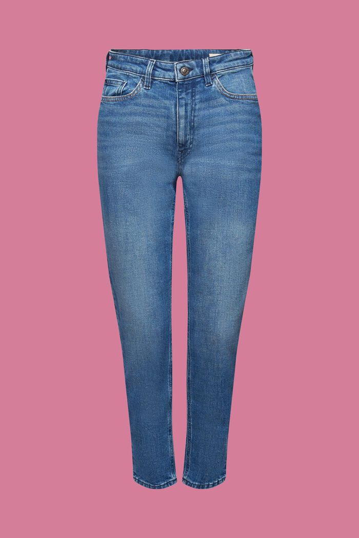 Cropped mom jeans, BLUE MEDIUM WASHED, detail image number 5