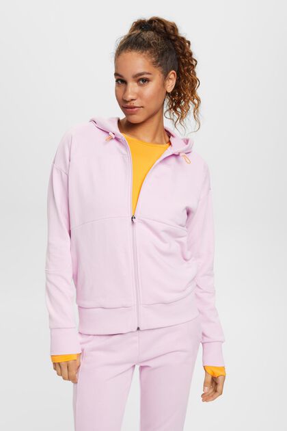 Zip-up hoodie with breathable insert