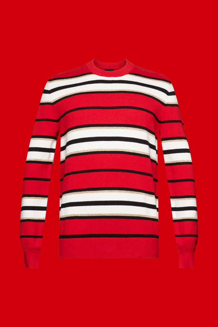 Striped jumper with cashmere, RED, detail image number 6