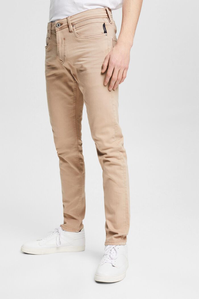 Stretch jeans in blended cotton, LIGHT BEIGE, detail image number 0