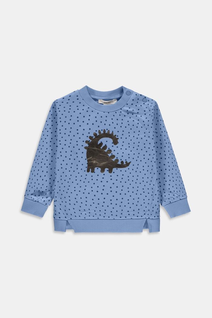Sweatshirt with a print, organic cotton, BRIGHT BLUE, overview