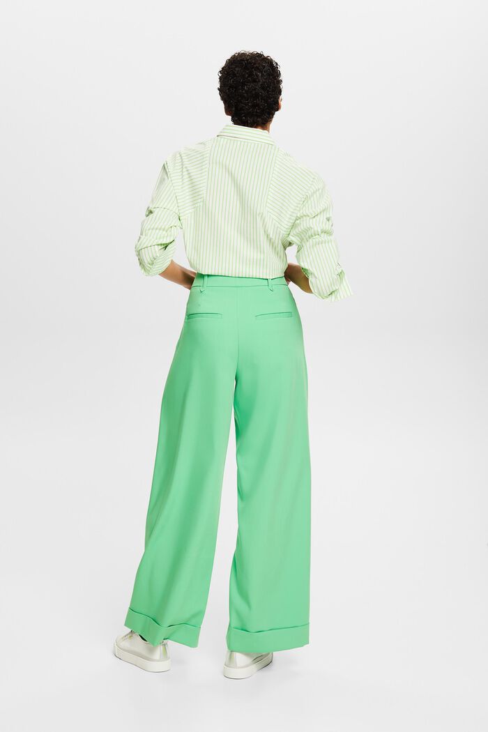 Twill Wide Leg Pants, CITRUS GREEN, detail image number 3