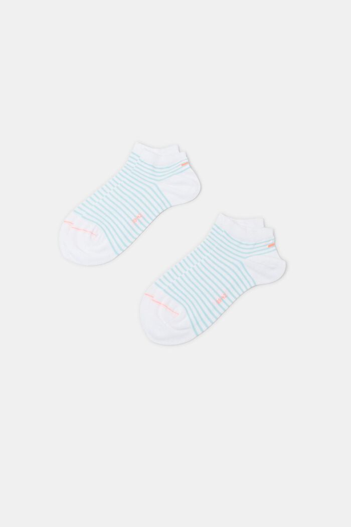 2-Pack Striped Sneaker Socks, WHITE, detail image number 0