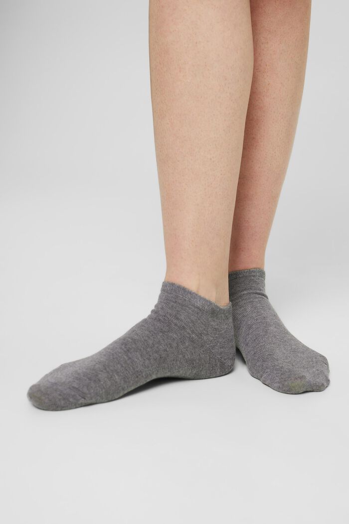 2-pack of trainer socks, organic cotton, LIGHT GREY MELANGE, detail image number 2