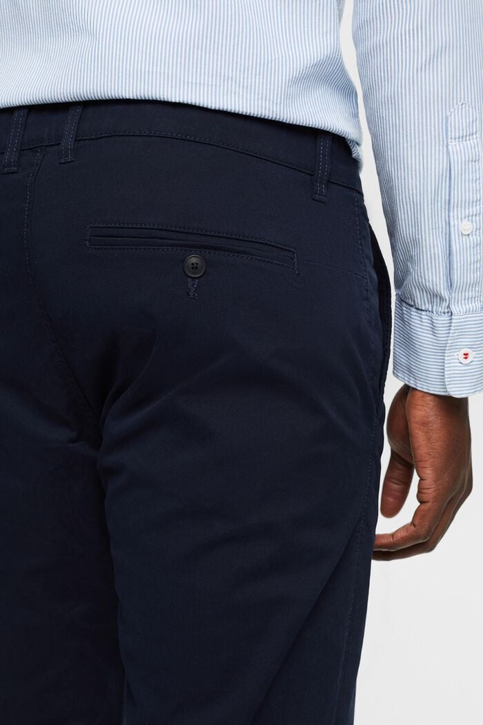 Straight chinos in organic cotton, NAVY, detail image number 3