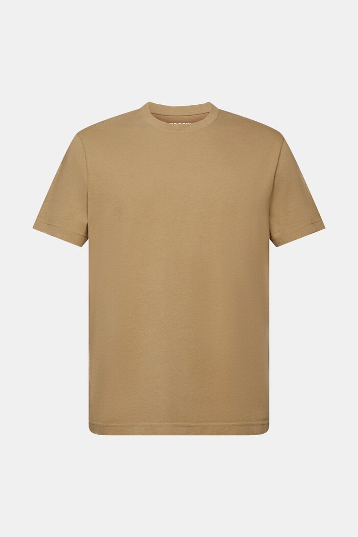 Jersey crewneck t-shirt, 100% cotton, KHAKI GREEN, detail image number 6